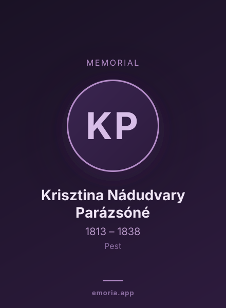 Memorial portrait of Krisztina Nádudvary Parázsóné