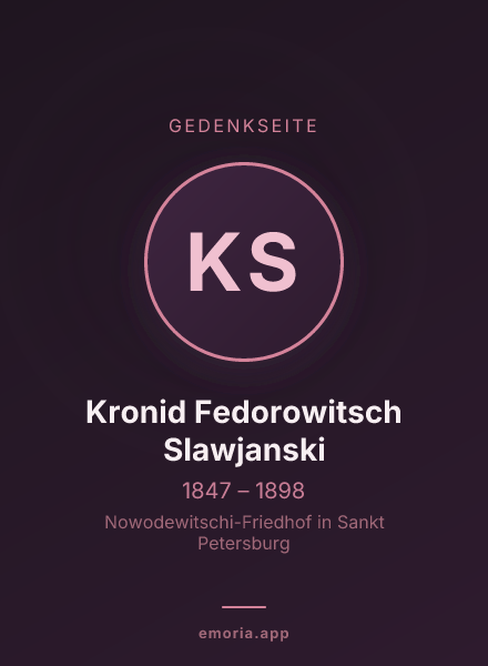 Gedenkportrait von Kronid Fedorowitsch Slawjanski