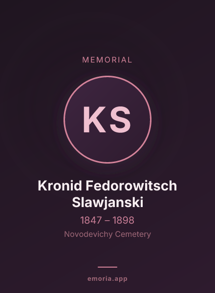Memorial portrait of Kronid Fedorowitsch Slawjanski