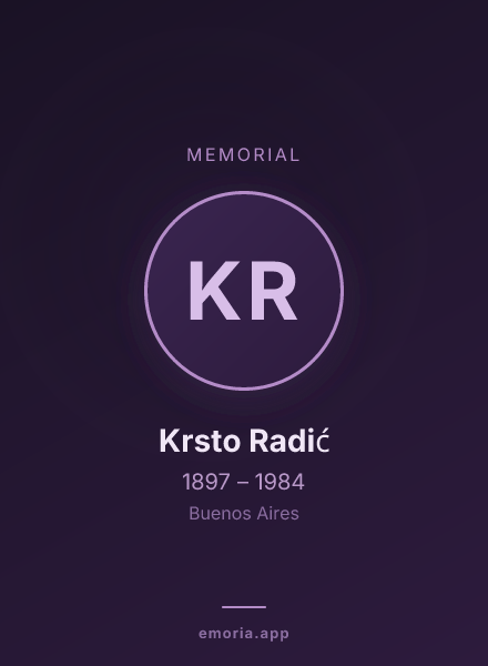 Memorial portrait of Krsto Radić