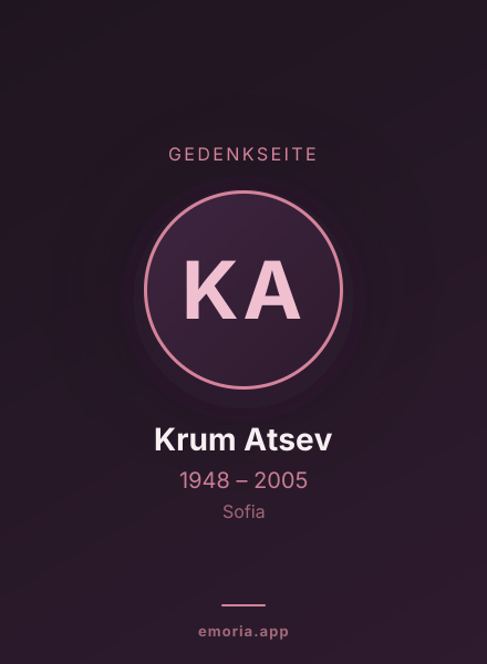 Gedenkportrait von Krum Atsev