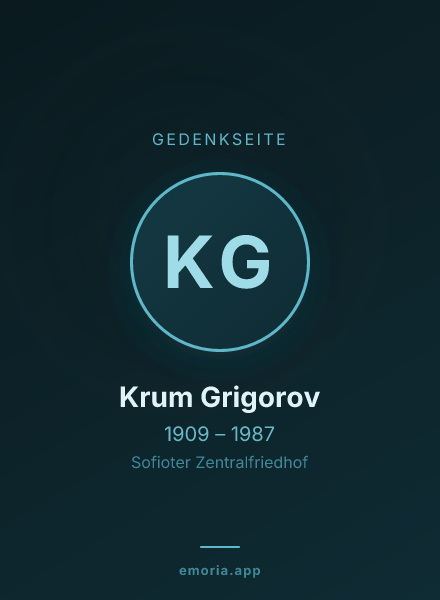 Gedenkportrait von Krum Grigorov