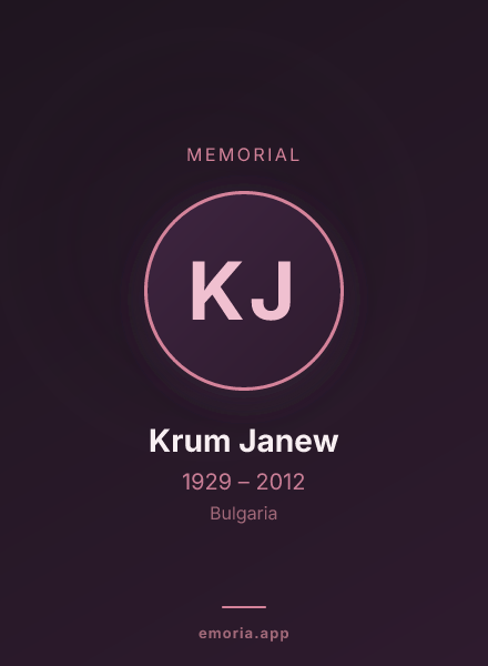Memorial portrait of Krum Janew