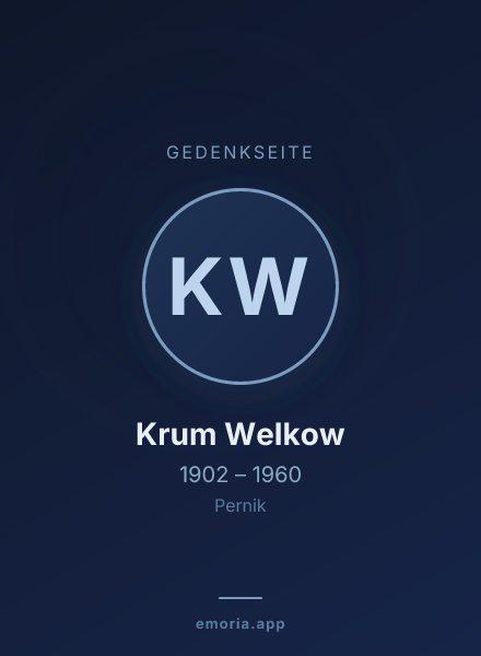 Gedenkportrait von Krum Welkow