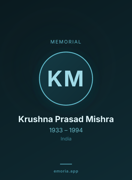Memorial portrait of Krushna Prasad Mishra