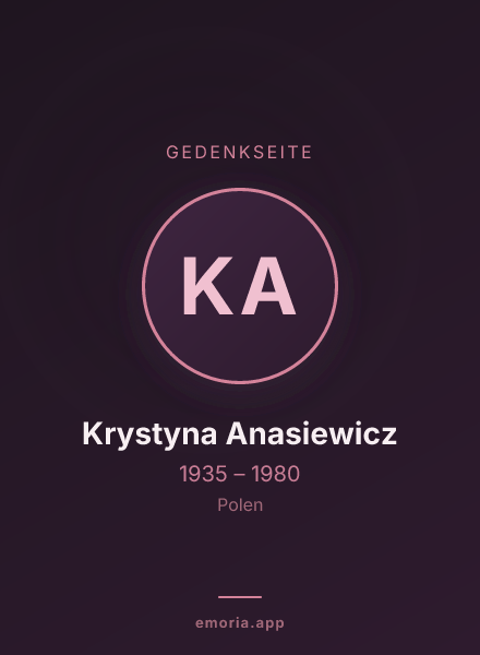 Gedenkportrait von Krystyna Anasiewicz