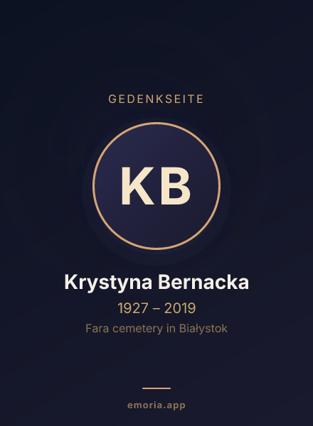 Gedenkportrait von Krystyna Bernacka