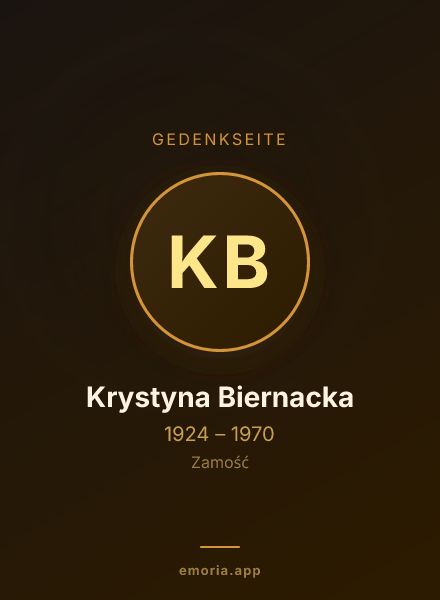 Gedenkportrait von Krystyna Biernacka