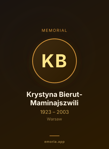 Memorial portrait of Krystyna Bierut-Maminajszwili