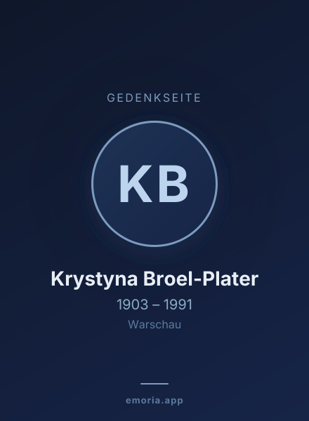 Gedenkportrait von Krystyna Broel-Plater