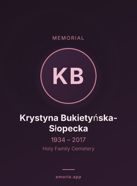 Memorial portrait of Krystyna Bukietyńska-Słopecka