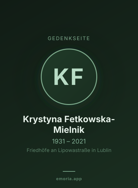 Gedenkportrait von Krystyna Fetkowska-Mielnik