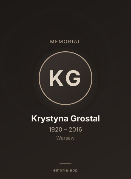 Memorial portrait of Krystyna Grostal