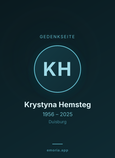 Gedenkportrait von Krystyna Hemsteg