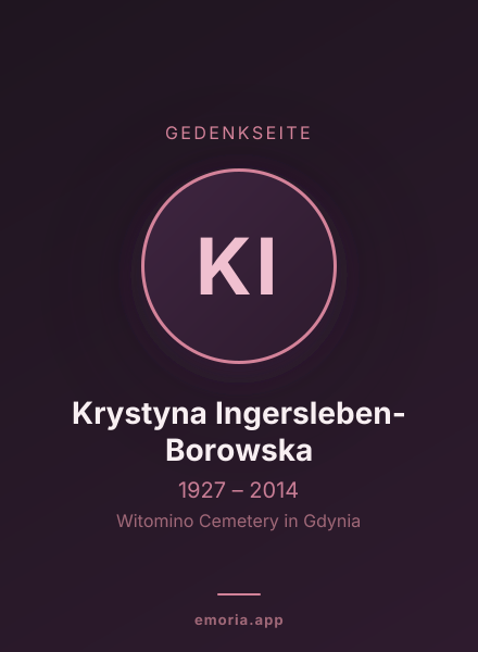 Gedenkportrait von Krystyna Ingersleben-Borowska