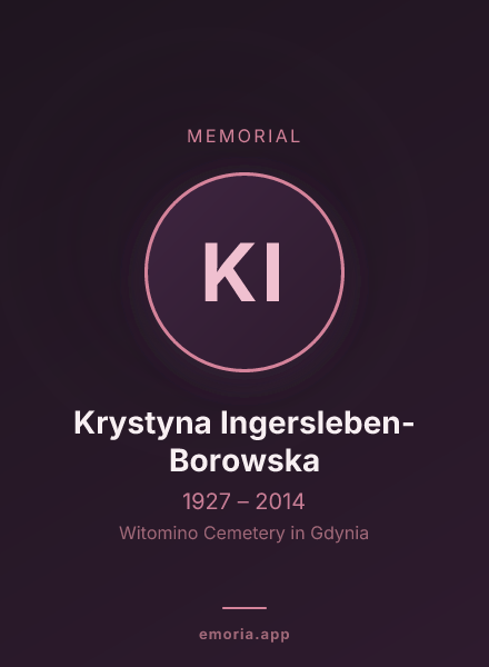 Memorial portrait of Krystyna Ingersleben-Borowska