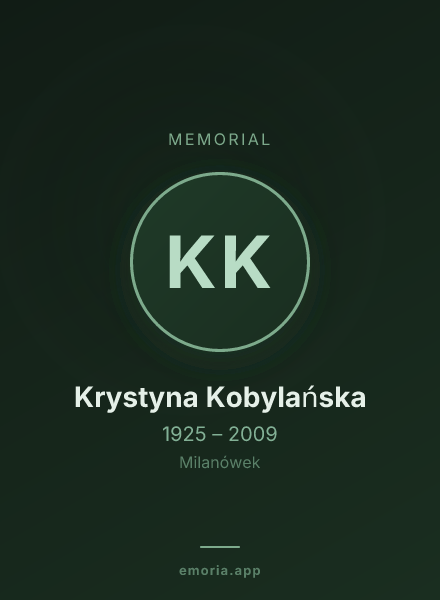 Memorial portrait of Krystyna Kobylańska