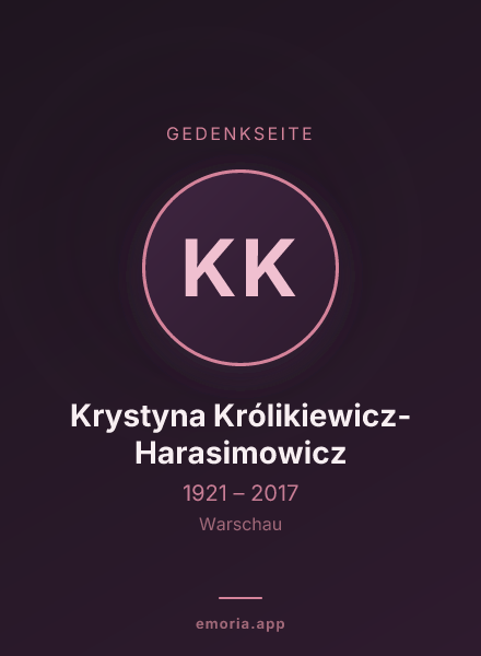Gedenkportrait von Krystyna Królikiewicz-Harasimowicz