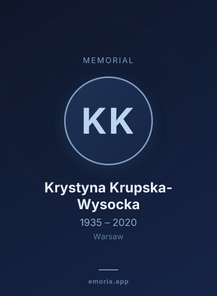 Memorial portrait of Krystyna Krupska-Wysocka