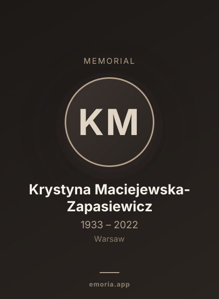 Memorial portrait of Krystyna Maciejewska-Zapasiewicz
