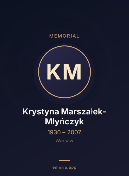 Memorial portrait of Krystyna Marszałek-Młyńczyk