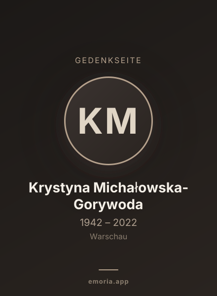 Gedenkportrait von Krystyna Michałowska-Gorywoda
