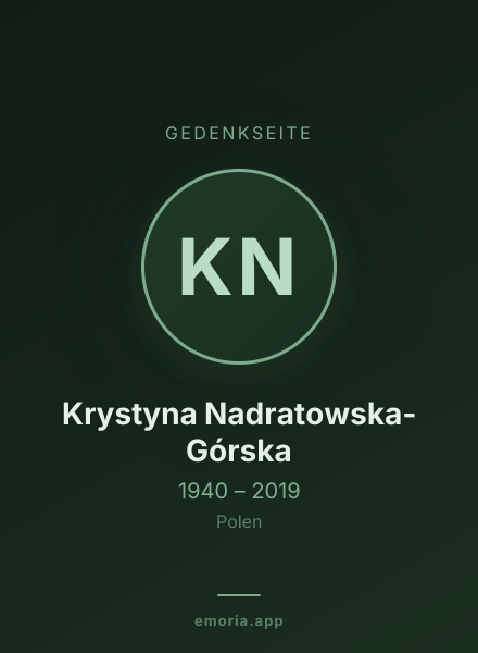 Gedenkportrait von Krystyna Nadratowska-Górska