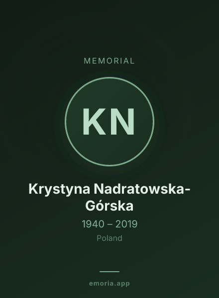Memorial portrait of Krystyna Nadratowska-Górska