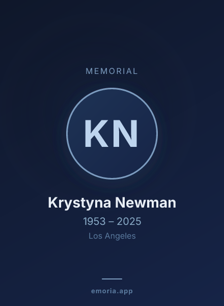 Memorial portrait of Krystyna Newman