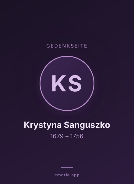 Gedenkportrait von Krystyna Sanguszko