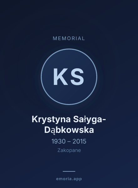 Memorial portrait of Krystyna Sałyga-Dąbkowska
