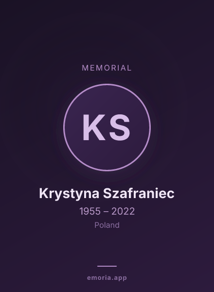 Memorial portrait of Krystyna Szafraniec