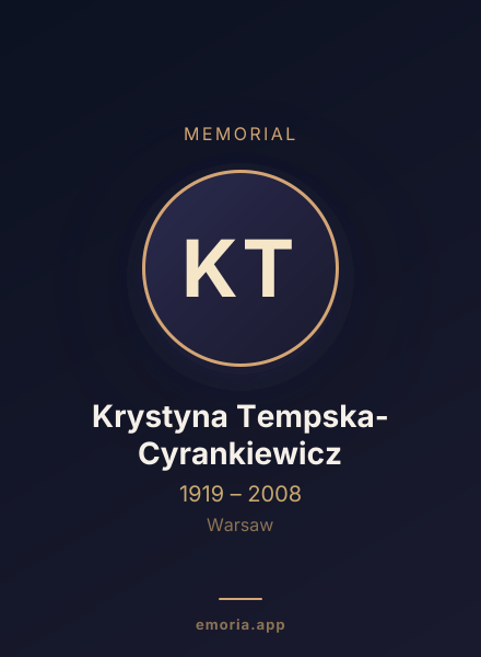 Memorial portrait of Krystyna Tempska-Cyrankiewicz