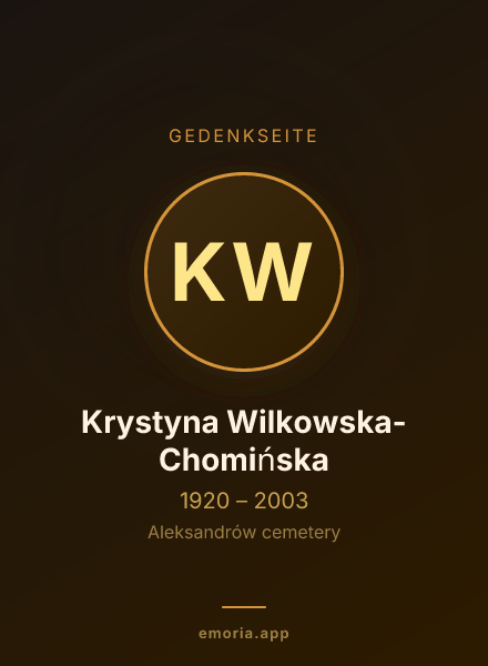 Gedenkportrait von Krystyna Wilkowska-Chomińska