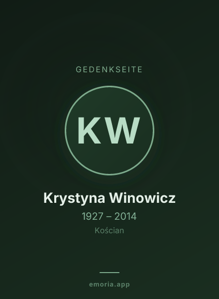 Gedenkportrait von Krystyna Winowicz