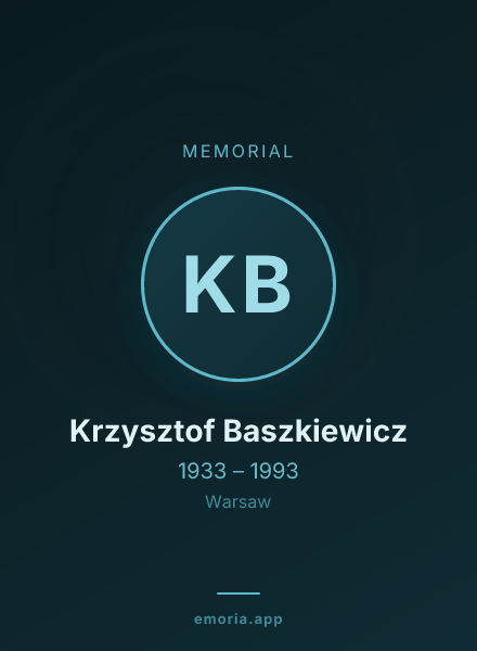 Memorial portrait of Krzysztof Baszkiewicz