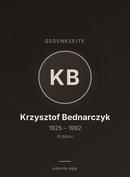 Gedenkportrait von Krzysztof Bednarczyk