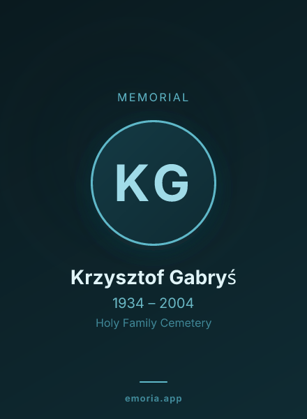 Memorial portrait of Krzysztof Gabryś