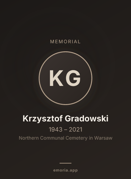 Memorial portrait of Krzysztof Gradowski