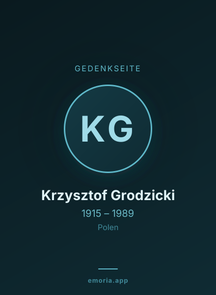 Gedenkportrait von Krzysztof Grodzicki