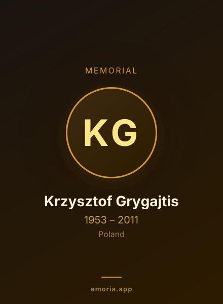 Memorial portrait of Krzysztof Grygajtis