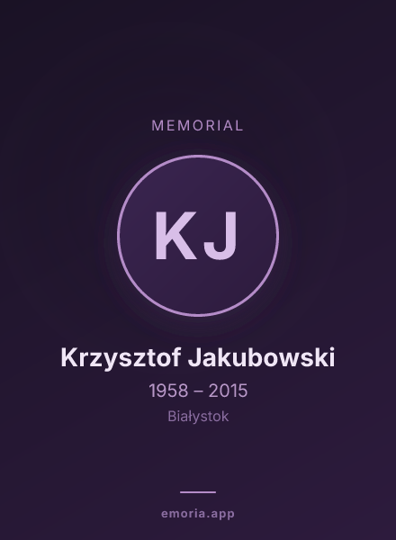Memorial portrait of Krzysztof Jakubowski