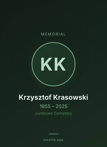 Memorial portrait of Krzysztof Krasowski