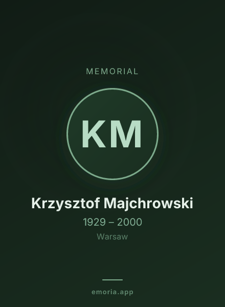 Memorial portrait of Krzysztof Majchrowski