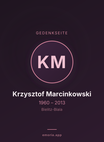 Gedenkportrait von Krzysztof Marcinkowski