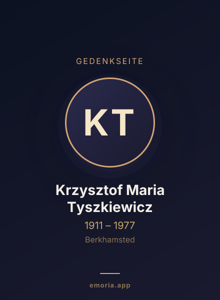 Gedenkportrait von Krzysztof Maria Tyszkiewicz