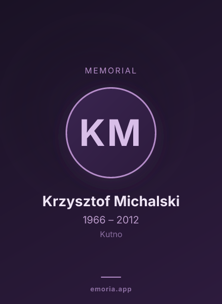Memorial portrait of Krzysztof Michalski