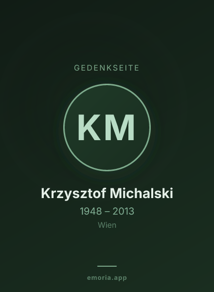 Gedenkportrait von Krzysztof Michalski