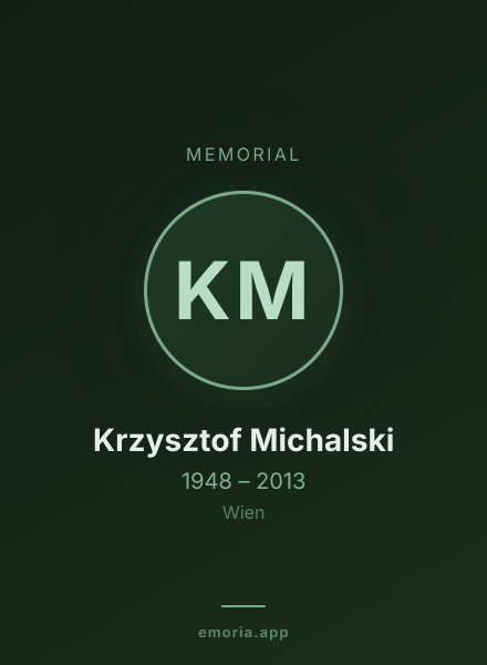 Memorial portrait of Krzysztof Michalski