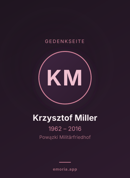 Gedenkportrait von Krzysztof Miller